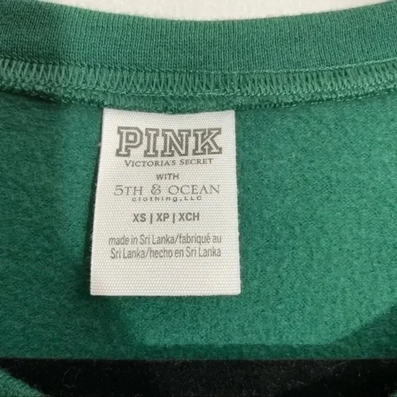 Pink Victoria’s Secret with 5th & Ocean green sweatshirt XS - Picture 7 of 7